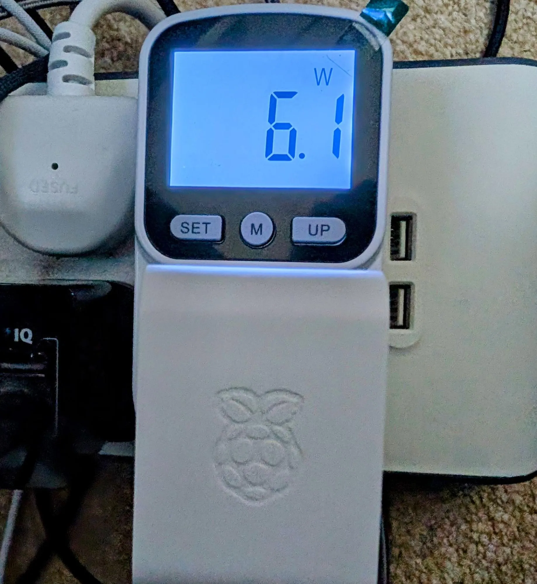 Power consumption graph for the Raspberry Pi with display