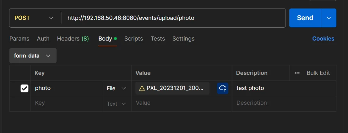 Sending an image as form-data in Postman